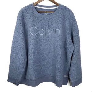 Calvin Klein Blue Sherpa Sweatshirt